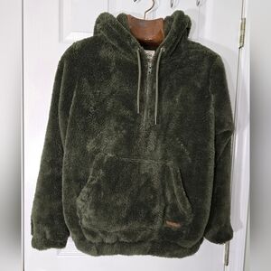 Billabong Women's Olive Green Fleece Chunky Hoodie